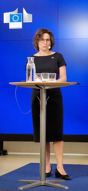 EU-minister Jessika Roswall var huvudtalare vid seminariet.